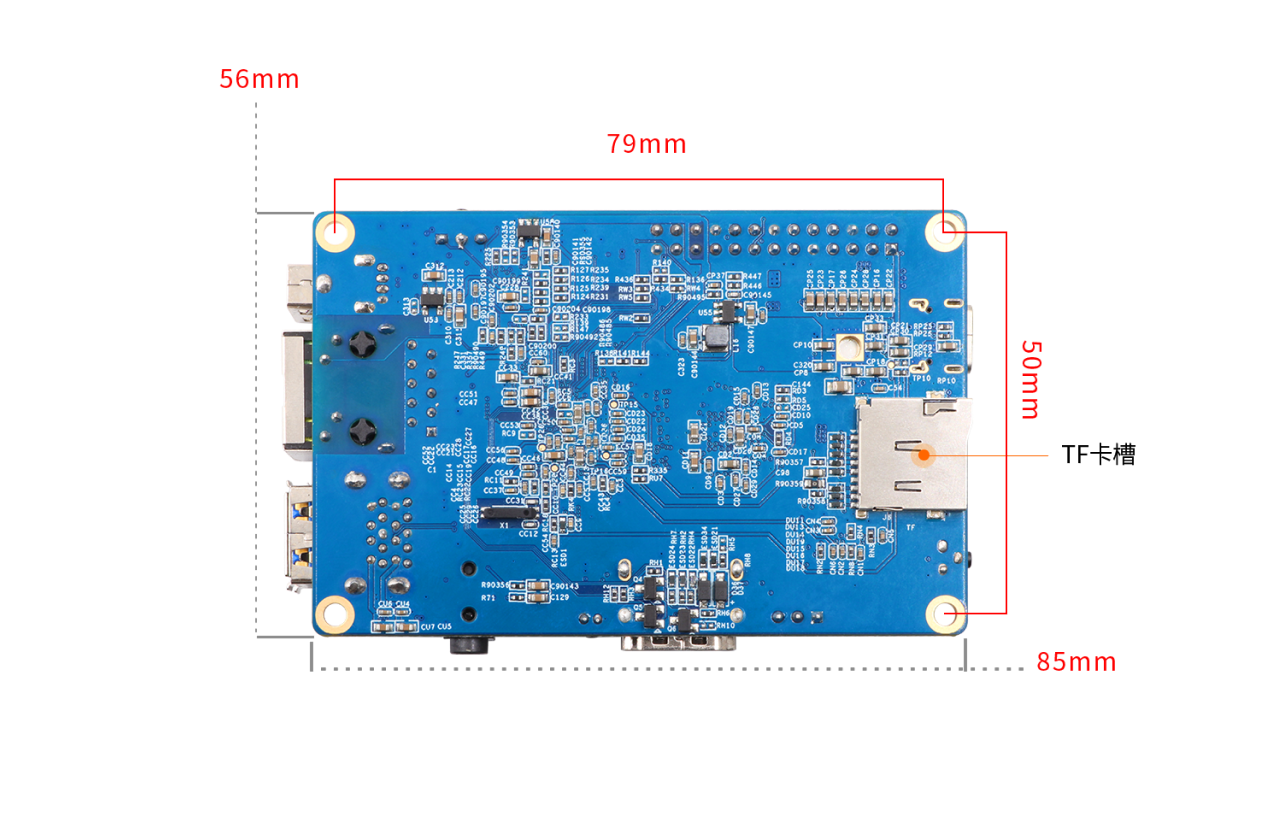 Orange Pi 3 LTS 正面視圖